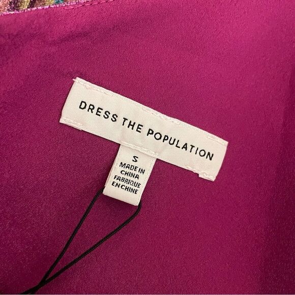 Dress the Population Farrah Metallic Midi Dress Pleated Sleeveless Size Small - Picture 6 of 7